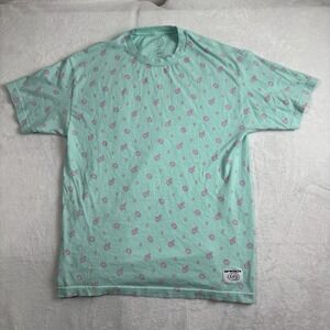 Odd Future Tyler The Creator Blue Pink Short Sleeve Logo AOP Shirt Men's Large